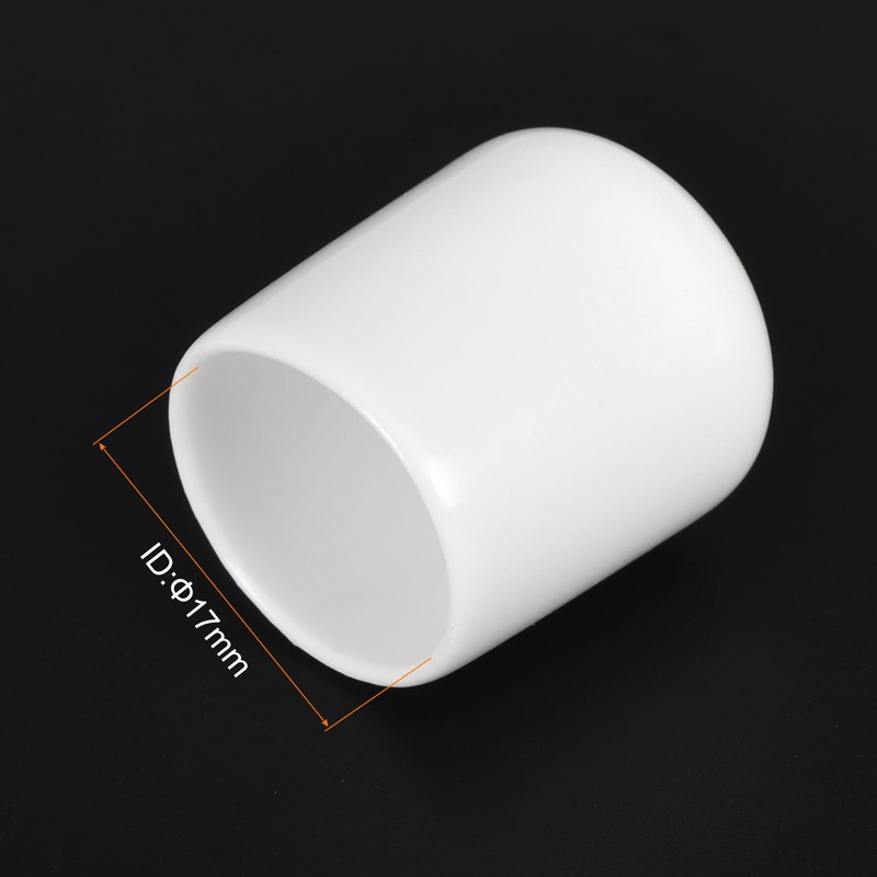 sourcing map 25pcs Rubber End Caps 17mm ID Vinyl Round