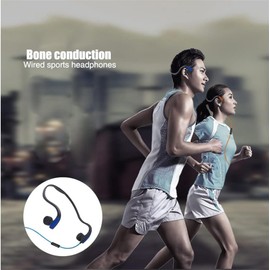 Likty Bone Conduction Headphones Wired,Open-Ear Earphones with Microphone,3.5Mm /Type C Connector, IP68 Waterproof Earphones for Cycling Workouts Hiking,Black