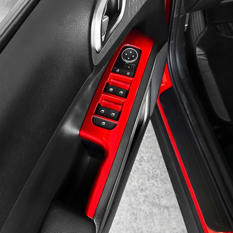 JUIVEEL Car Window Switch Panel Cover,Side Door Glass Lock Control