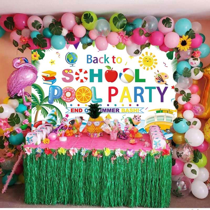 Back to School Pool Party Backdrop 6x4FT End of Summer