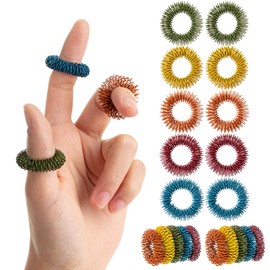 Mr. Pen- Spiky Sensory Rings, 10 Pack, Assorted Colors, Stress Relief Fidget Sensory Toys, Fidget Rings, Fidget Ring for Anxiety, Stress Relief Rings, Massager for Fidget ADHD Autism, Sensory Ring