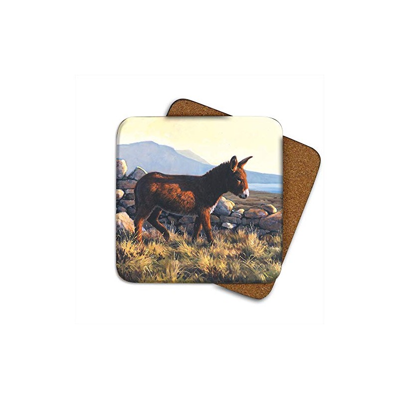 Donkey Drinks Coasters by Wildlife Artist Julian Friers - Set