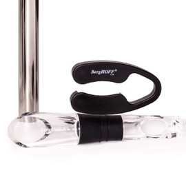 BergHOFF 6Pc Air Pressure Wine Opener with Foil Cutter, Aerator Pourer, Vacuum Stopper & Chiller Pourer, Great for Gift