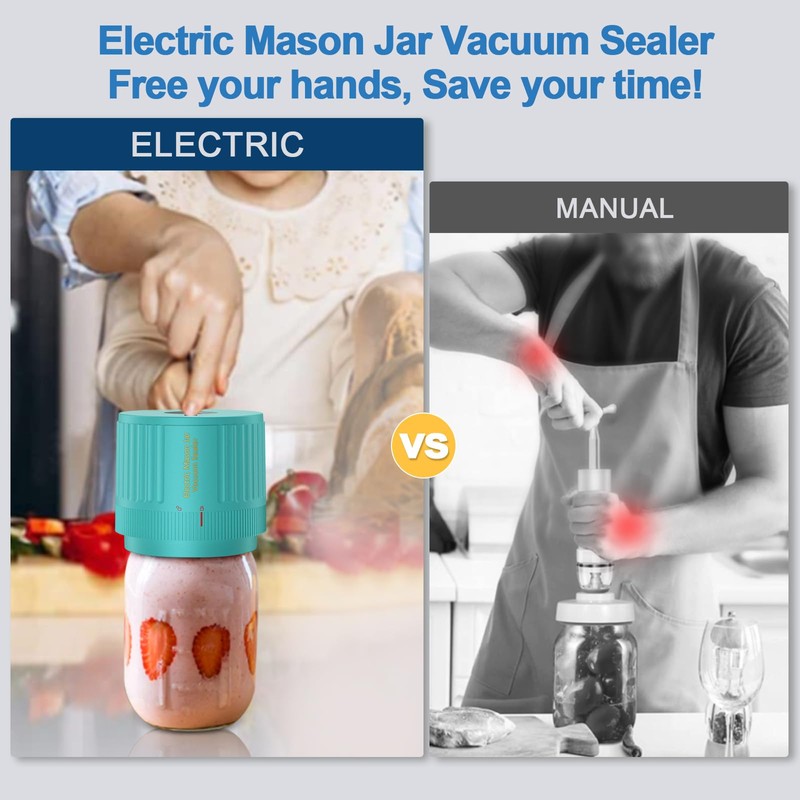LOVE MOMENT Electric Mason Jar Vacuum Sealer Kit for Wide