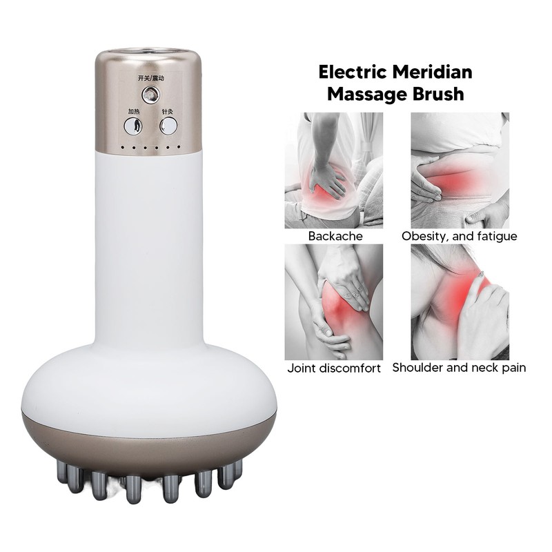 Electric Meridian Brush 6 Gears Hot Compress Microcurrent Vibration Massage