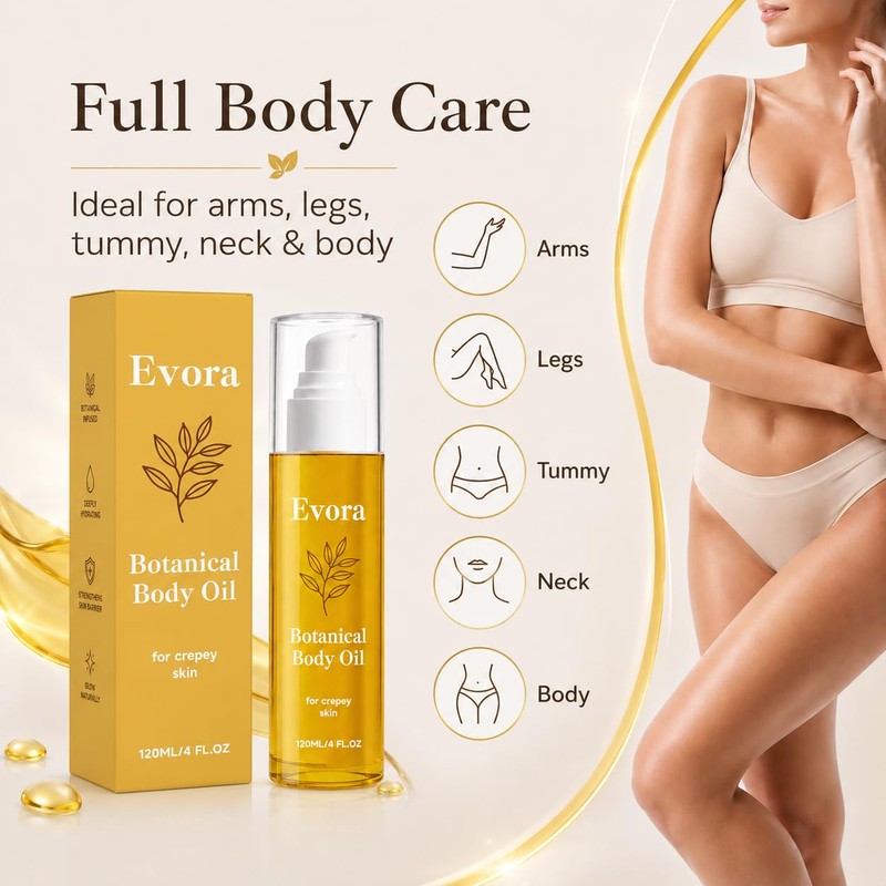 Evora Botanical Body Oil for Crepey Skin 120ml (2pcs)