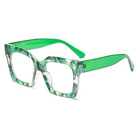 bullabulling Oprah Style Square Reading Glasses Blue Light Blocking for Women Men Ladies Summer Readers (4c, 1.75, x)