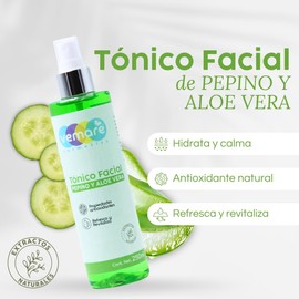 Vemare Cosmetics Tónico Facial De Pepino Y Aloe Vera Hidratante 250 ml