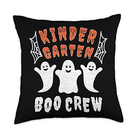 Kindergarten Teacher Appreciation Gift Ghost Decor Kindergarten Teacher & Kid Gift Kinder Garten Boo Crew Ghost Throw Pillow, 18x18, Multicolor