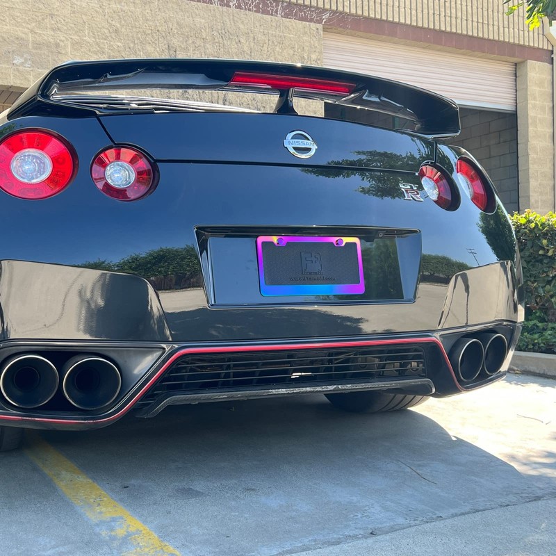 Silicone Back Guard License Plate Frame Neo Chrome Aurora Electroplating