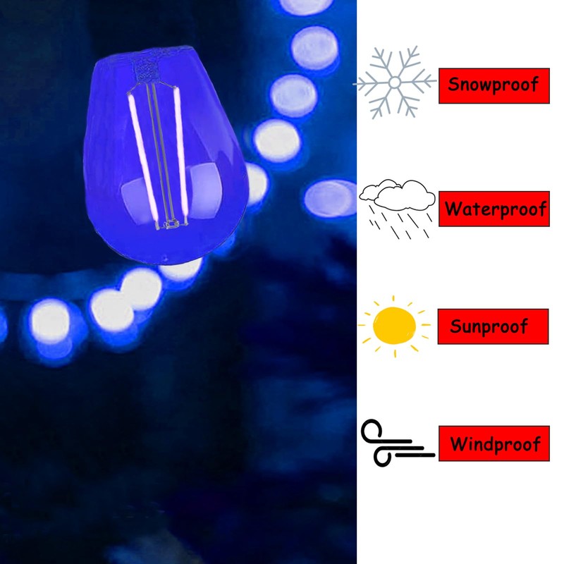 LRSUEYSKIN S14 Blue LED Bulb Replacement LED Light Bulbs 2W