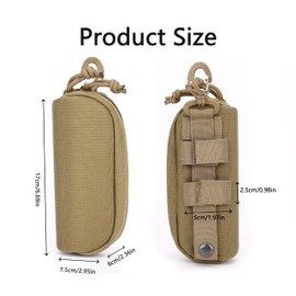 GMYIAK Strategic Hard Shell Glasses Case Portable Nylon Zippered Spectacle Cases for Bike Riding Hiking Belt Pouch Molle Pouches Travel Glasses Case with Belt Loop(Khaki)