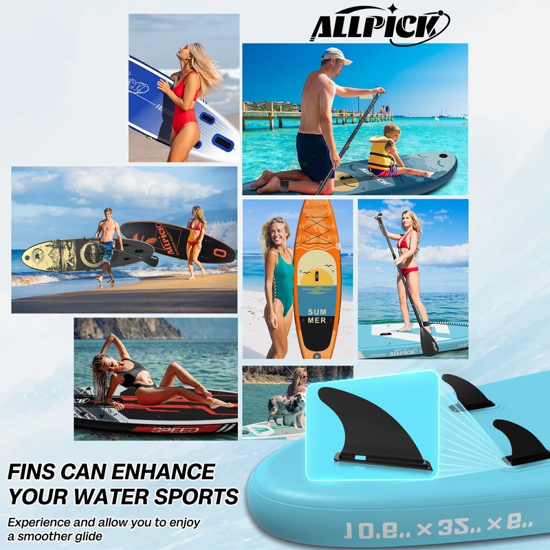 ALLPICK Sup Fin Small Fin, Removable Fin, Stand Up Paddle