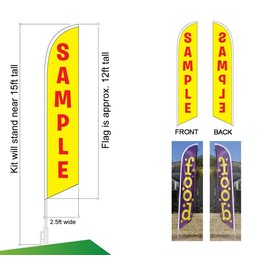 Now Open Sale Welcome Advertising Feather Flag Kits Package, Includes 3 Banner Flags, 3 Flag Poles, and 3 Ground Stakes by Feather Flag Nation