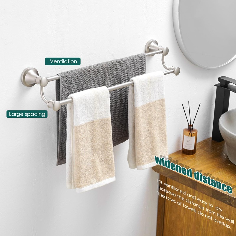 Hoimpro Adjustable Retractable 15-27 Inches Stainless Steel Bathroom Towel Bar,