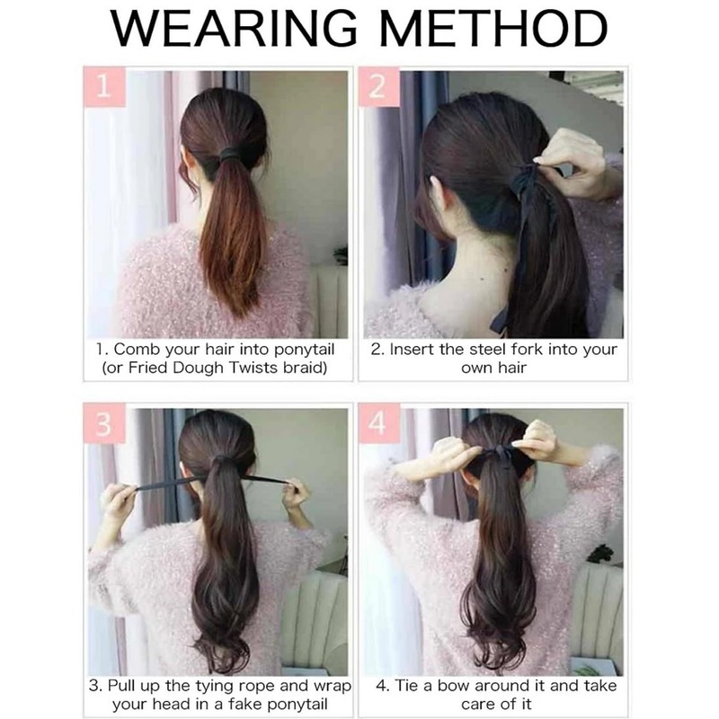 Royalfirst Ponytail Hair Extensions for Women Girls 22 Inch Long