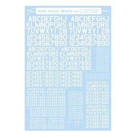サンコーマーク工業 M02 45度 Numbers&Letters 白 13.5×19.5cm レプトジーダ WING DECAL SERIES WM-05