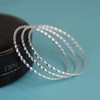 Mecool S925 Sterling Silver Bracelet Solid Twisted Bangle Bracelet Stackable