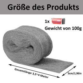 Steel Wool, Steel Wool 00000, Pack of 2 Extra Fine Steel Wool, for Filling Holes and Cracks in Walls, for Rooms and Gardens