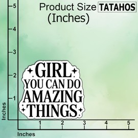 (3Pcs) Girl You Can Do Amazing Things Stickers Funny Sarcastic Quote Humor Motivational Inspirational Gifts Waterproof Vinyl Decals for Kindle Water Bottle Bumper Car Hard Hat Phone Laptop 3x2.8