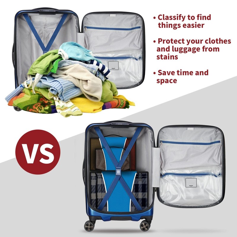 Vinsani 3 Piece Packing Cubes Set Suitcase Travel Organiser Holiday
