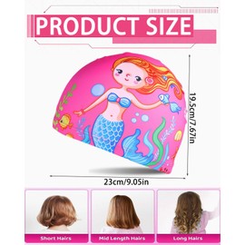 BPTRKOM 1 Piece Cute Swimming Caps for Children - Cartoon Print & Elastic Polyester | Perfect for Boys & Girls Aged 1-8 Years | Fun & Safety when Swimming (Pink)