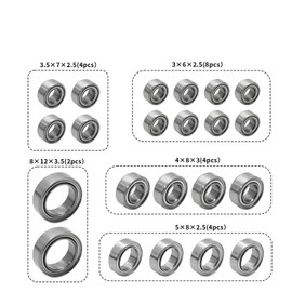 TREAL Steel Complete Bearings Set (22pcs) Upgrades for 1/18 TRX-4M