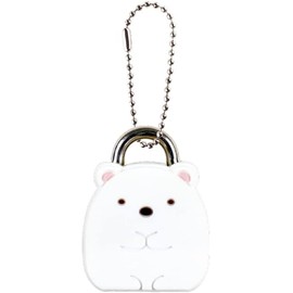 Tees Factory SG-5541523SI Sumikko Gurashi Mascot Padlock Key Chain Shirokuma H3.1 x W2.5 x D 1 cm