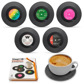 Vinyl Record Coasters Retro Decor - Coffee Table Coasters for Drinks Cute Coasters for Drinks Vinyl Record Coasters for Drinks Coffee Bar Decoration - Vinyl Coasters for Drinks Gifts for Coffee Lovers