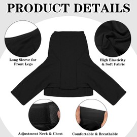 Yoolhamy Dog Leg Recovery Cuff, Elbow Protection, Dog Recovery Suit After Surgical Wound Protection to Prevent Licking Bite Cone Collars (Black, XXL)