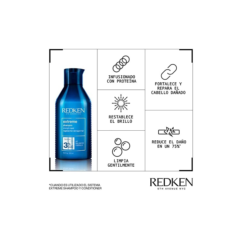 Redken Shampoo + Acondicionador Extreme Fortificante 300ml