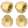 PATIKIL 1/4" Brass Flare Cap, 7/16-20UNF Female Thread 4Pcs SAE