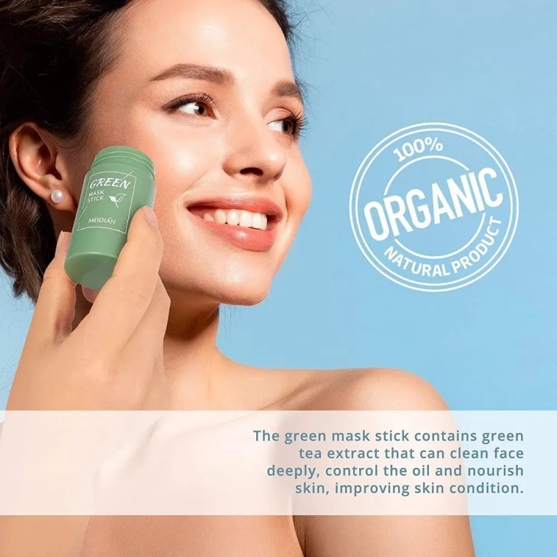 Mascarilla En Barra De Arcilla Con Té Verde, Limpieza Profun