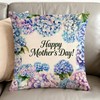 AliCarr Happy Mothers Day Decorative Throw Pillow Covers - Hydrangea