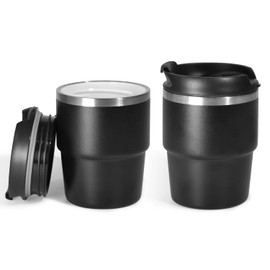 Juego de 2 tazas de café expreso aisladas de 6 onzas, tazas expresso Shots, vasos de chupito de acero inoxidable para café, taza portátil de viaje espresso para acampar