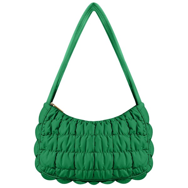 WOVTATOO Quilted Puffer Purse for Women Crescent Bag Small Puffer