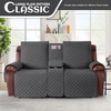 KinCam 100% Waterproof Recliner Loveseat Cover with Console, Non-Slip Reclining