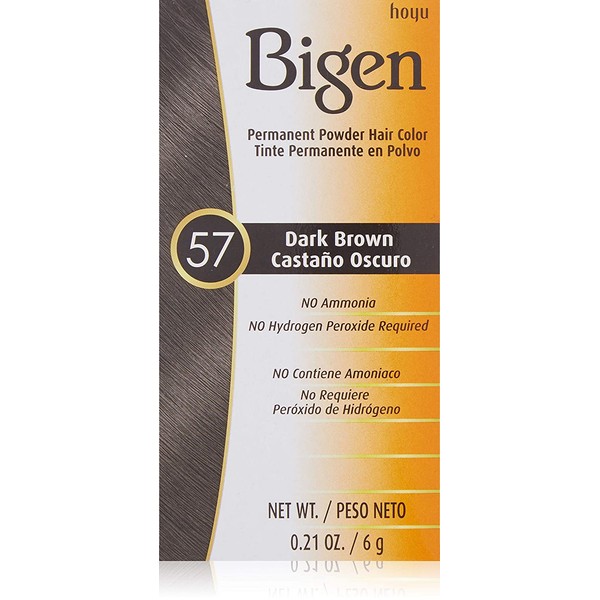 Bigen Powder Hair Color #57 Dark Brown 0.21oz (2 Pack)