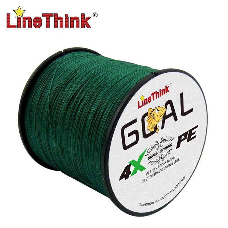 LineThink GOAL 300m/328yds Durable 4-strand Multifilament PE Braided Fishing Line