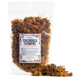 Calendula Whole Dry Flowers for Tea, Baking, Crafts, Sachets, Baths, Aromatherapy, Oil Infusions, Tinctures - 4oz in Resealable, Recyclable Pouch - by Better Shea Butter