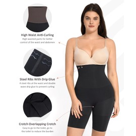 FeelinGirl Tummy Control Shapewear for Women Seamless Shaping Panties Body Shaper Underwear Black