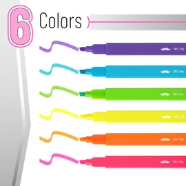 Mr. Pen- Aesthetic Highlighters, 6pcs, Chisel Tip, Vibrant Colors, Assorted Colors, No Bleed Cute Highlighters and Pens for Bible Pages, Fluorescent Highlighter