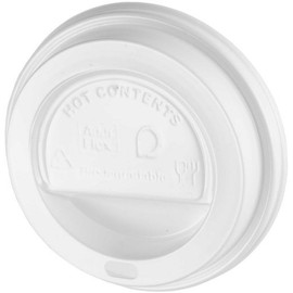 We Can Source It Ltd - White Plastic Sip-Tough Lids For Paper Coffee Tea Cups, Disposable, Pack of 100 lids, Capacity- 10oz, 12oz, 16oz, 20oz Drinkware