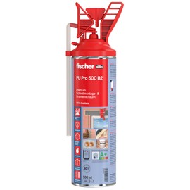 fischer fischer Premium Schnellmontage- und Brunnenschaum PU Pro 500 B2, Bauschaum zum Verkleben, Abdichten und Fllen, PU-Schaum inkl. Fix-Adapter fr sofortigen Einsatz und Wiederverwendung, 500 ml, beige
