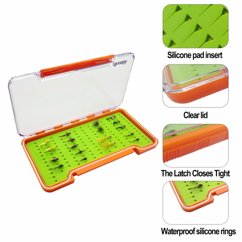 Clear Waterproof Fly Fishing Box Super Slim Silicone Fly Hook