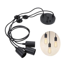 EmyTock Classic Spider pendent Lamps, Ajustable DIY Ceiling Spider Light E27, Rustic Chandelier, Industrial Hanging Light Dining Hall Bedroom Hotel Decoration, 3 Arms(Each with 2m Wire)