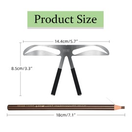 ATOMUS 2pcs Tattoo Eyebrow Ruler European Eyebrow Ruler Makeup Tool with Brown Mark Pencil Microblading Caliper Eyebrow Positioning Measuring Tools