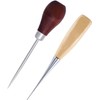 Wooden Handle Hole Punch, Pack of 2, Leather Sewing Awl,