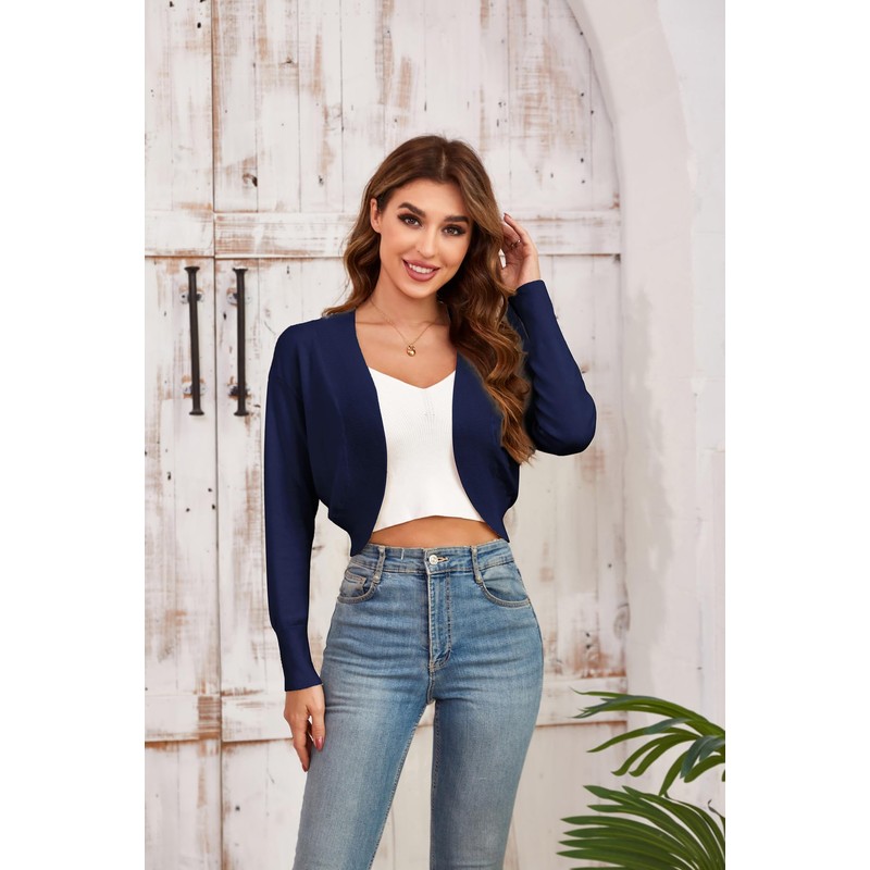 GRACE KARIN Ladies Casual Cropped Cardigan Boleros Long Sleeve Open