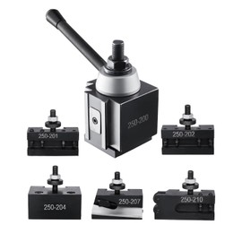 VEVOR Quick Change Tool Post Set, 6 Pcs, Includes Lathe Tool Holders, Wedge Type Tool Post with Turning Tool Holder Accessories, for Mini Lathe & Metal Lathe 10"-15" Swing, Durable Steel Material